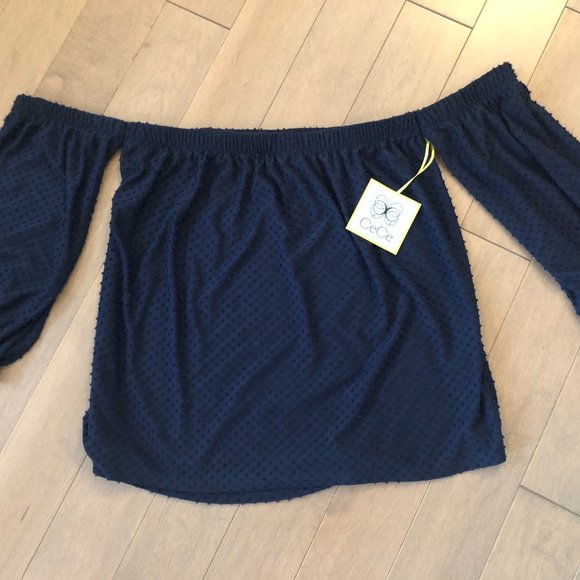 Cece StitchFix Duplin TexturedOff the Shoulder Top - Picture 2 of 3